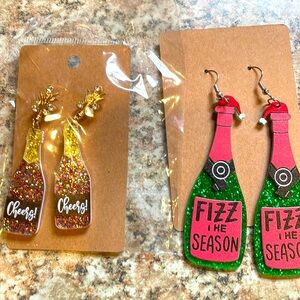 N/B New Years post back earrings three pair for 25.00